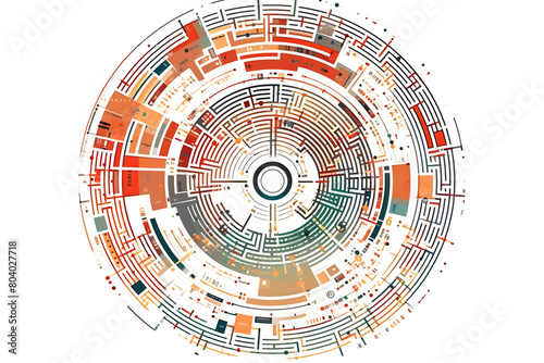 circular internet security protocol on white background simplified cybersecurity framework