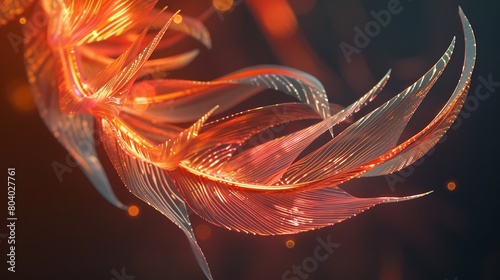  Phoenix Feather Abstract Art Nouveau Illustration photo