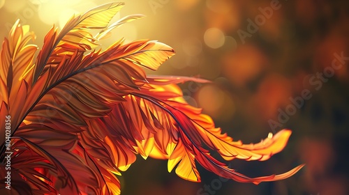  Phoenix Feather Abstract Art Nouveau Illustration photo