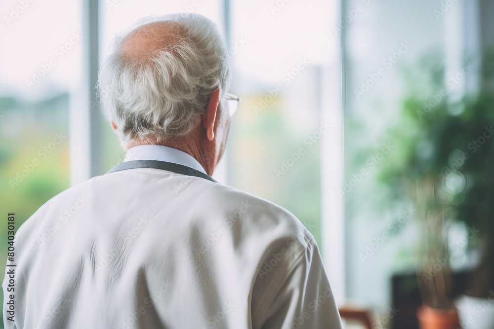 Generated with AI portrait of elderly man in clinic or hospital Generated with AI portrait of elderly man in clinic or hospital