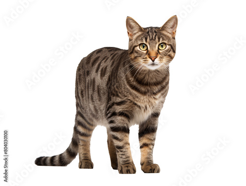 a cat standing on a white background