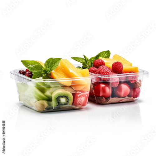 Healthy fresh green vegetable and food plastic container