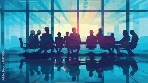 Business people negotiating in conference hall Vector photo