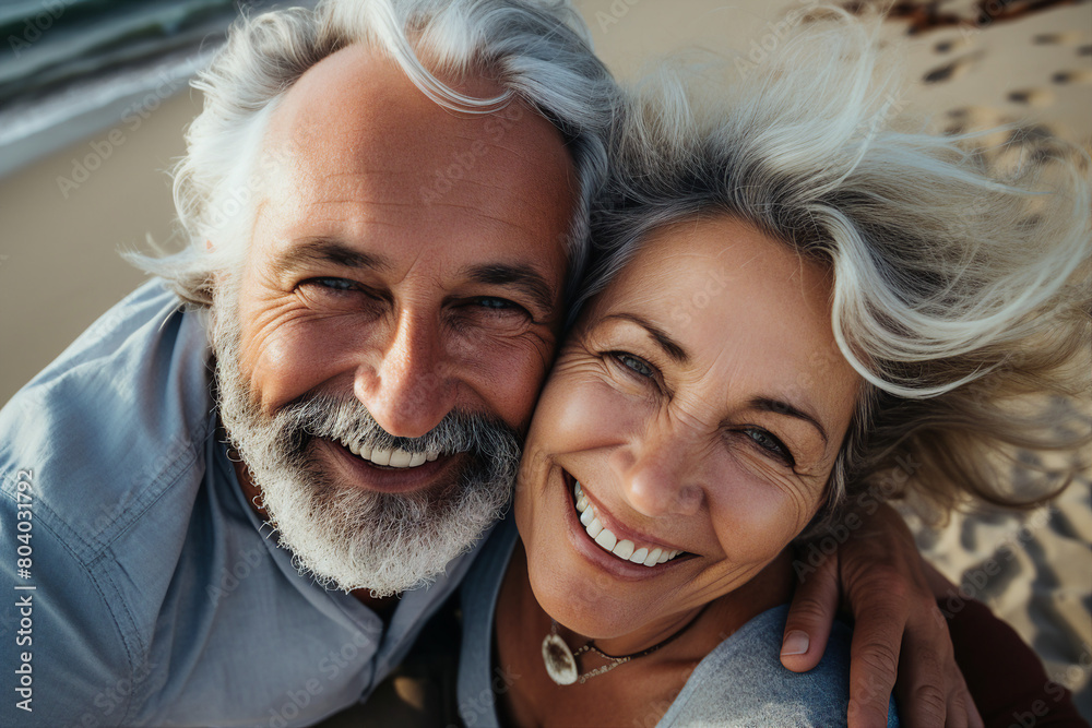 AI generated picture of nice retired couple spending time together homeymoon weekend AI generated picture of nice retired couple spending time together homeymoon weekend