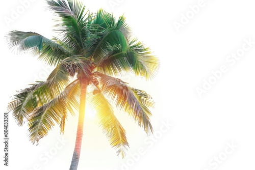 Isolated plant picture with a palm tree on a white backdrop. Generative Ai © Mimix