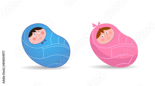 A baby, a newborn baby wrapped in a blanket.
