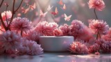 Soft Pink Floral Arrangement with Graceful Butterflies