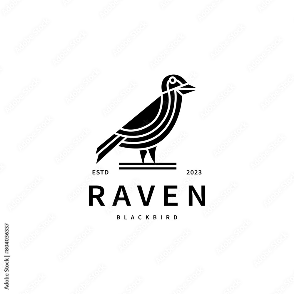 black bird raven logo design illustration 3 black bird raven logo design illustration 3