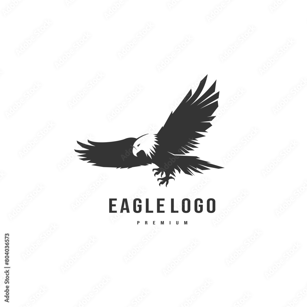Obraz premium eagle bird silhouette logo design illustration