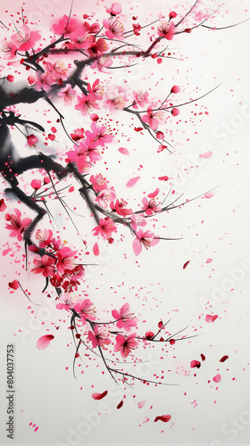 Fleurs de cerisiers aquarelle