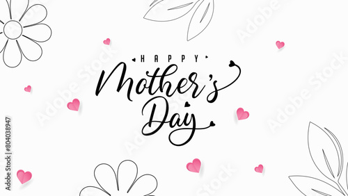  Happy Mother's Day typography design. Mother's Day word mark design. Mother care. Love shape. Paper art loves vector. Business. Child.