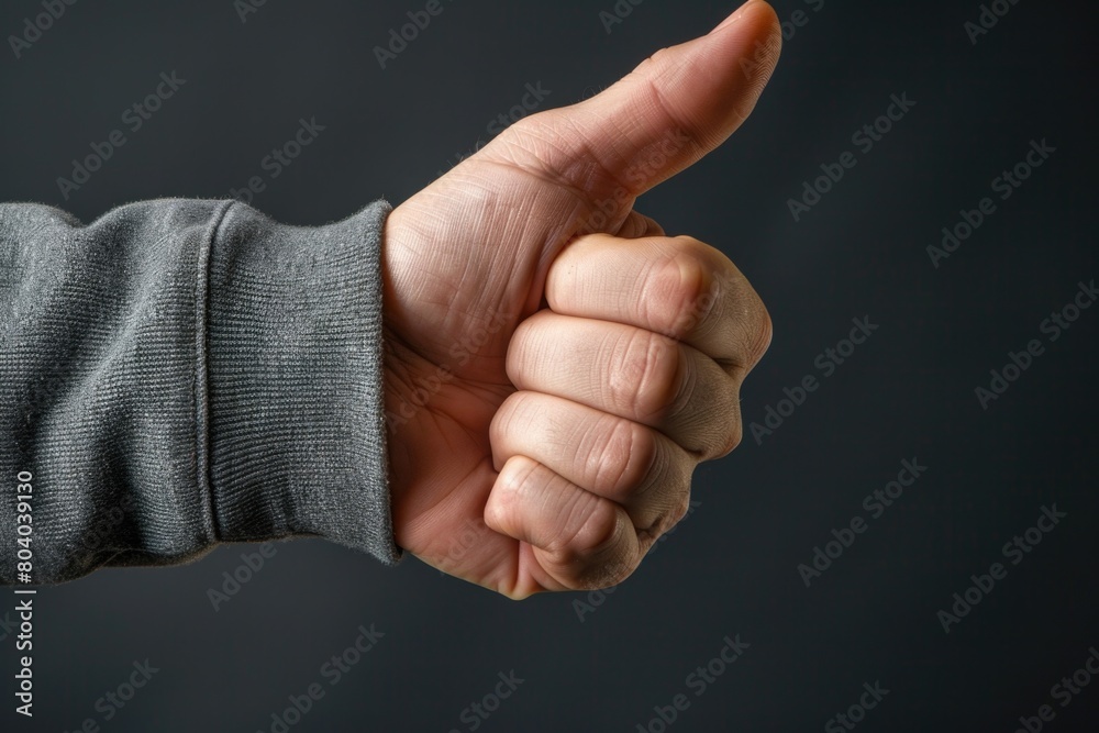 Person giving a thumbs up sign with both hands. Suitable for business and success concepts Person giving a thumbs up sign with both hands. Suitable for business and success concepts