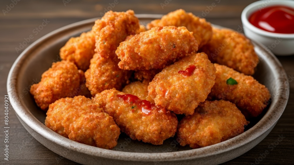  Deliciously crispy chicken bites with a tangy sauce
