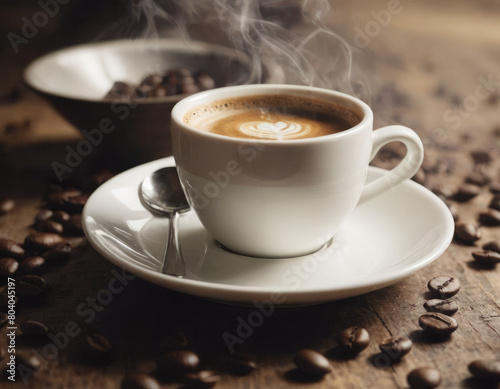 Un'inaspettata poesia mattutina in una tazzina: l'aroma danza nell'aria mentre il caffè sussurra promesse di energie risvegliate.