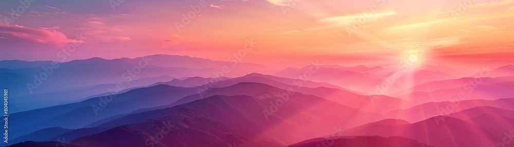 In the sky, hues of pink, orange, and purple blend together in a mesmerizing display