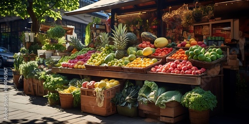 Fruits and vegetables on a street market in Provence France photo