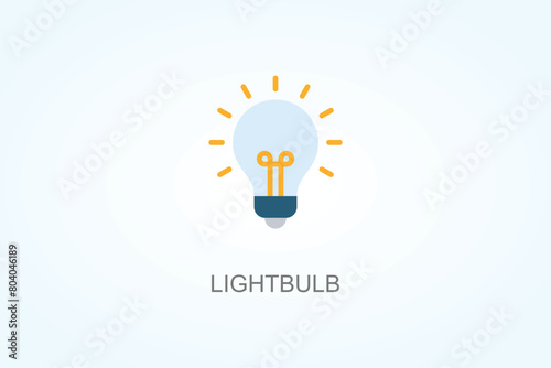 Lightbulb Vector, Icon Or Logo Sign Symbol Illustration