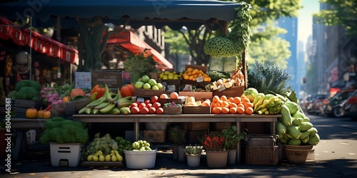 Fruits and vegetables on a street market in Provence France photo