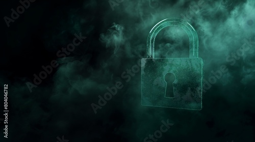 a digital lock with no background that is mostly dark green and slightly dark blue
