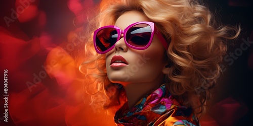 Fashion shot of a beautiful young woman in sunglasses. Beauty  fashion. Optics style.