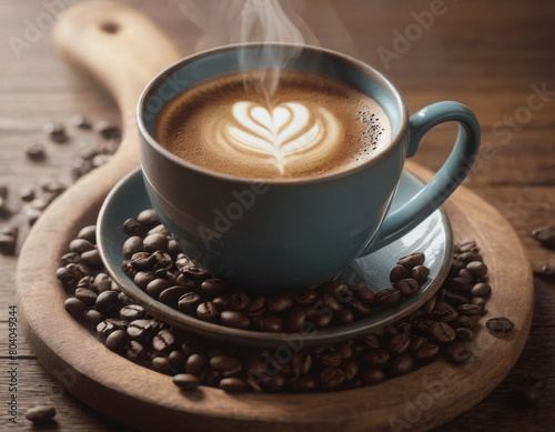 Un'inaspettata poesia mattutina in una tazzina: l'aroma danza nell'aria mentre il caffè sussurra promesse di energie risvegliate. photo