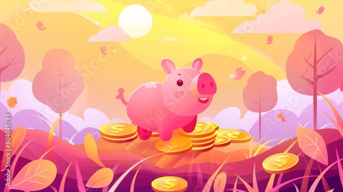 Landing page for retirement fund savings cartoons