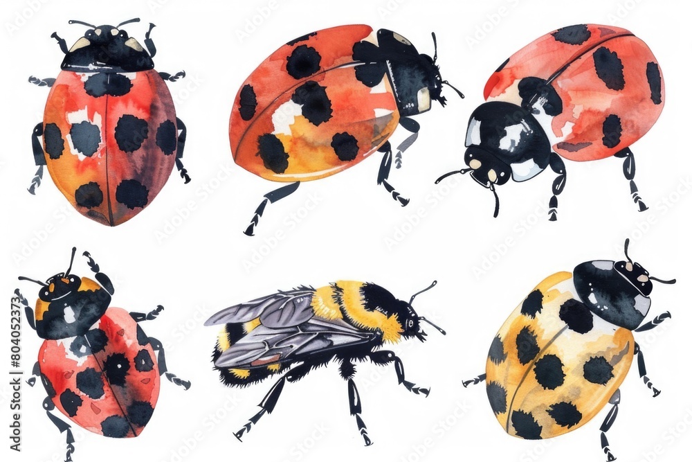 Fototapeta premium A group of ladybugs stacked on top of each other. Suitable for nature and insect-themed designs