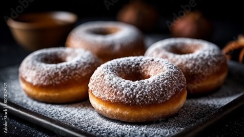  Deliciously dusted doughnuts ready to be devoured