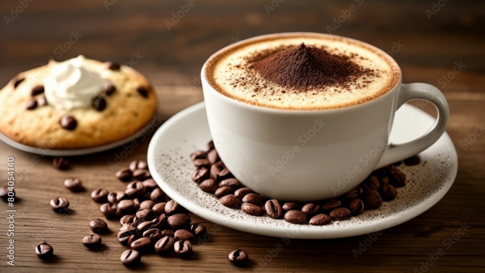 Fototapeta premium Coffee and cookie a perfect pair