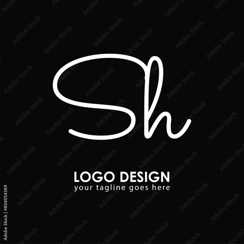 SH SH Logo Design, Creative Minimal Letter SH SH Monogram