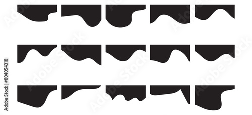 Website border, web page divider shapes. Geometric and organic separator headers for graphic design template - app, banner, page, poster, menu. Vector illustration on white background in eps 10.