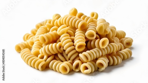  A closeup of a pile of yellow rotini pasta photo