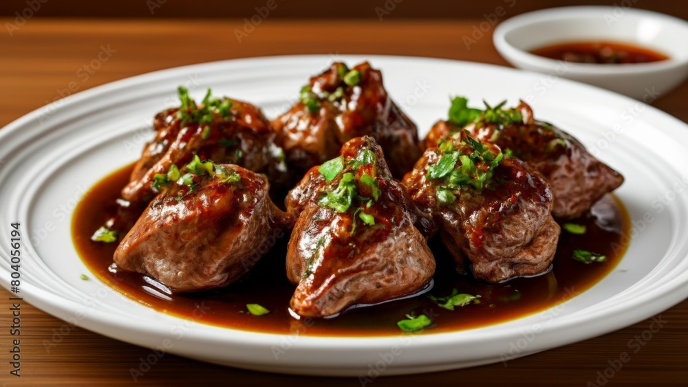  Deliciously glazed meat ready to be savored