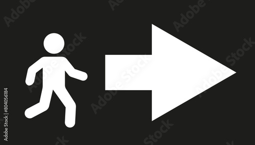 Exit icon .Exit symbol .Emergency exit sign. Evacuation symbol .
