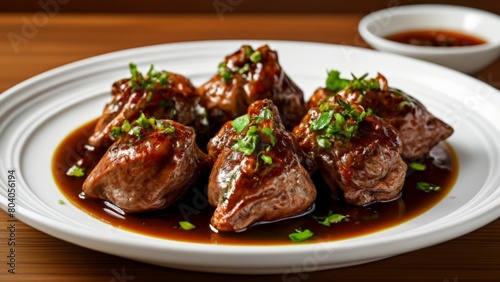  Deliciously glazed meat ready to be savored