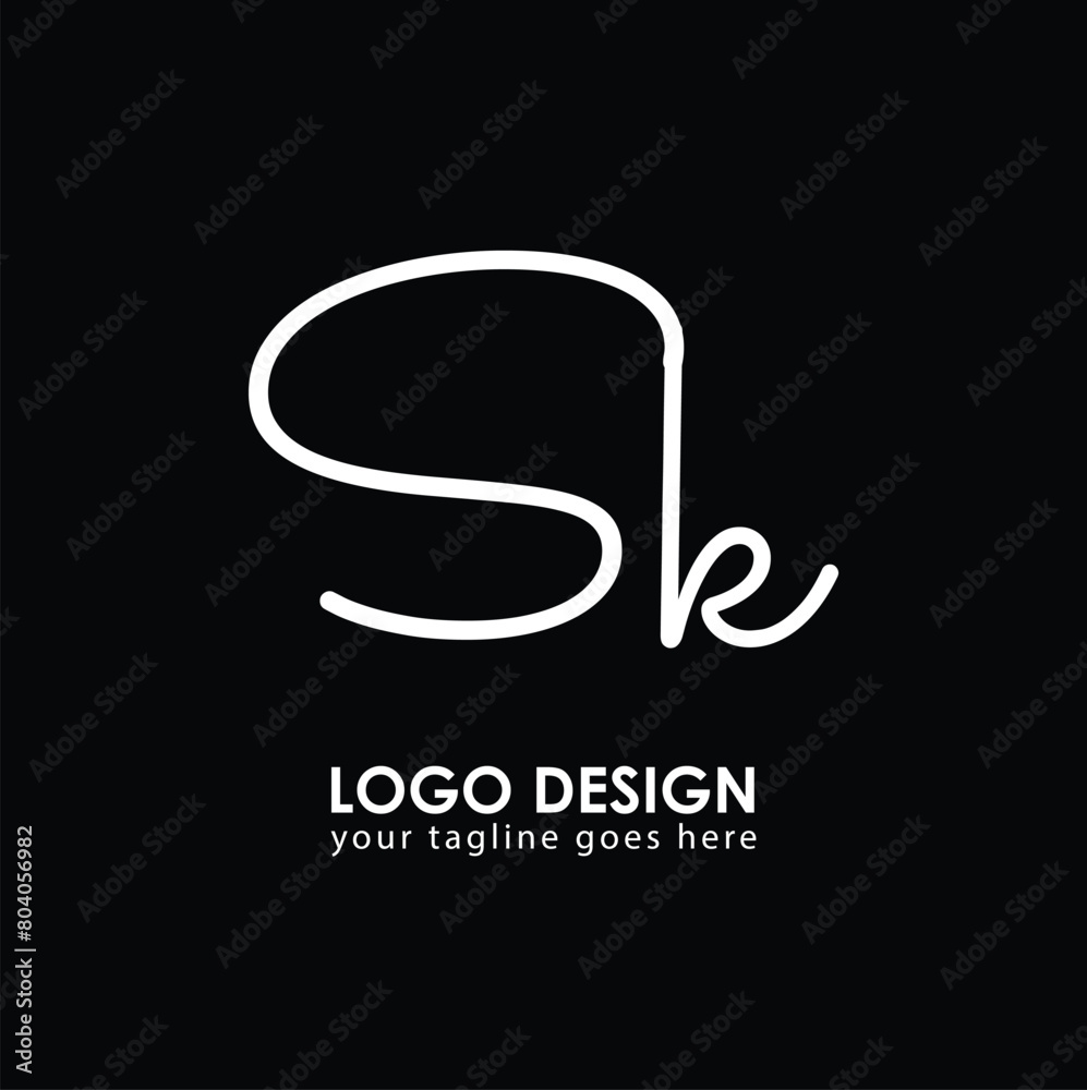 Fototapeta premium SK SK Logo Design, Creative Minimal Letter SK SK Monogram