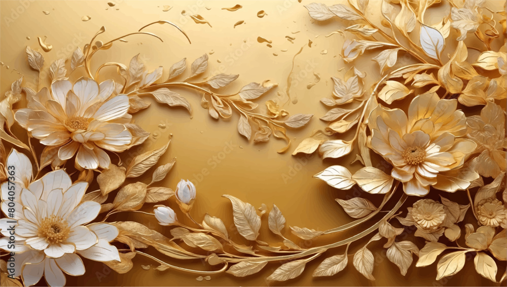 Luxury wedding invitation card background with golden line art flower and leaves, VIP cover, Golden text lettering. New Year and Christmas design, Birthday invitation, watercolor style Luxury wedding invitation card background with golden line art flower and leaves, VIP cover, Golden text lettering. New Year and Christmas design, Birthday invitation, watercolor style