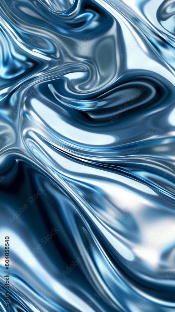 Metallic abstract wavy liquid background layout design tech innovation