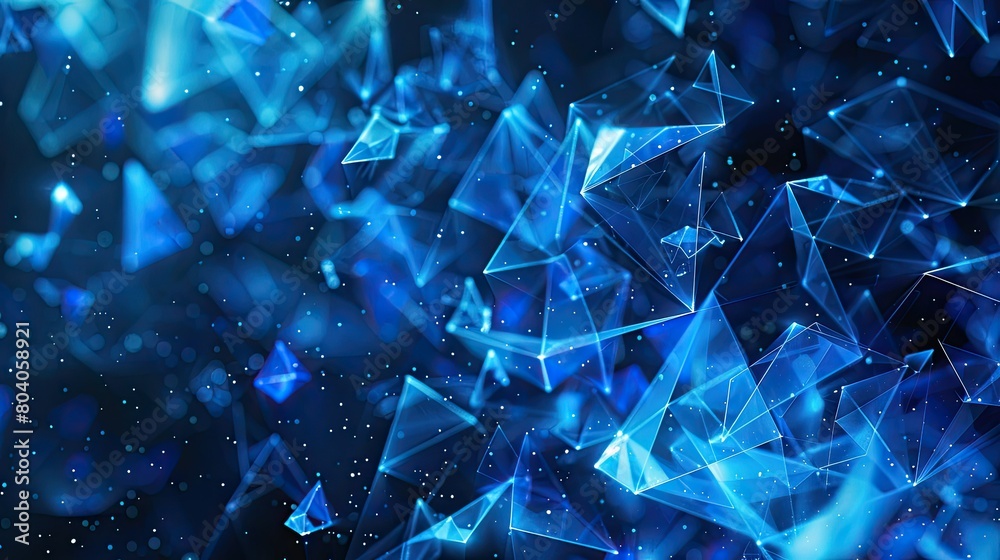 Abstract background technology with blue triangles Abstract background technology with blue triangles