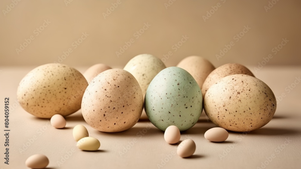  A collection of speckled eggs ready to hatch