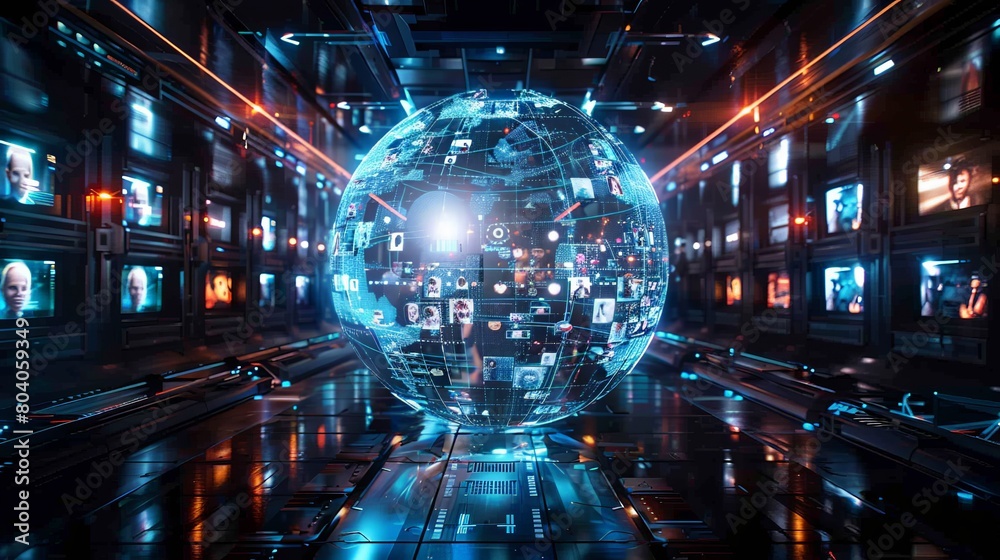 Crafted from the faces of social media users, showcasing the power of networked human connections