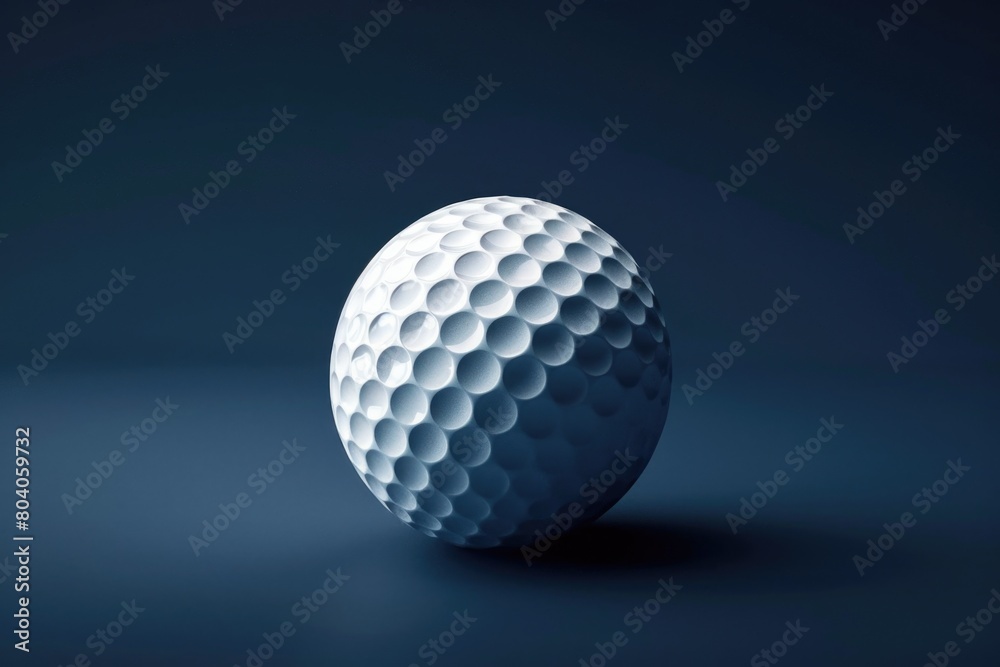 A simple image of a white golf ball on a blue background. Perfect for sports and leisure concepts A simple image of a white golf ball on a blue background. Perfect for sports and leisure concepts