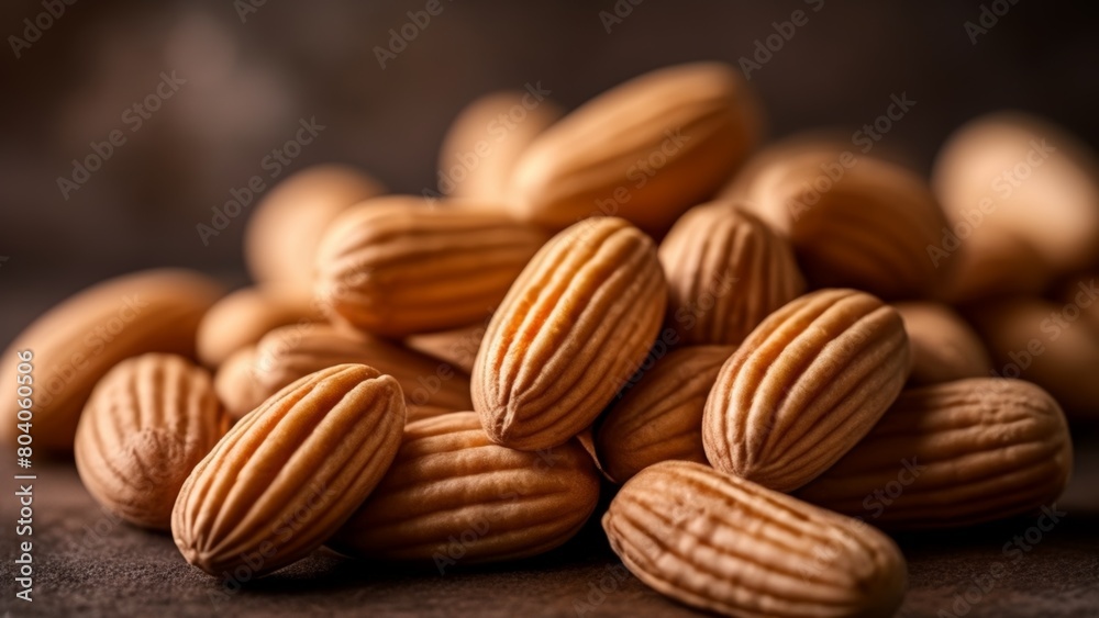 Nutty delight A pile of almonds in focus Nutty delight A pile of almonds in focus