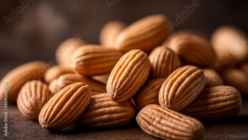  Nutty delight  A pile of almonds in focus photo