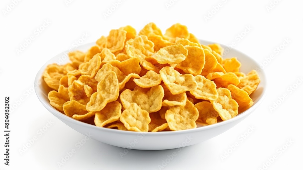A bowl of crispy goldenbrown cereal A bowl of crispy goldenbrown cereal