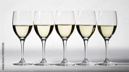  Elegant wine glasses filled with champagne ready for celebration