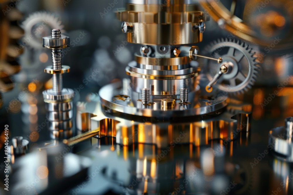 Detailed view of machine gears on a table. Suitable for industrial concepts Detailed view of machine gears on a table. Suitable for industrial concepts