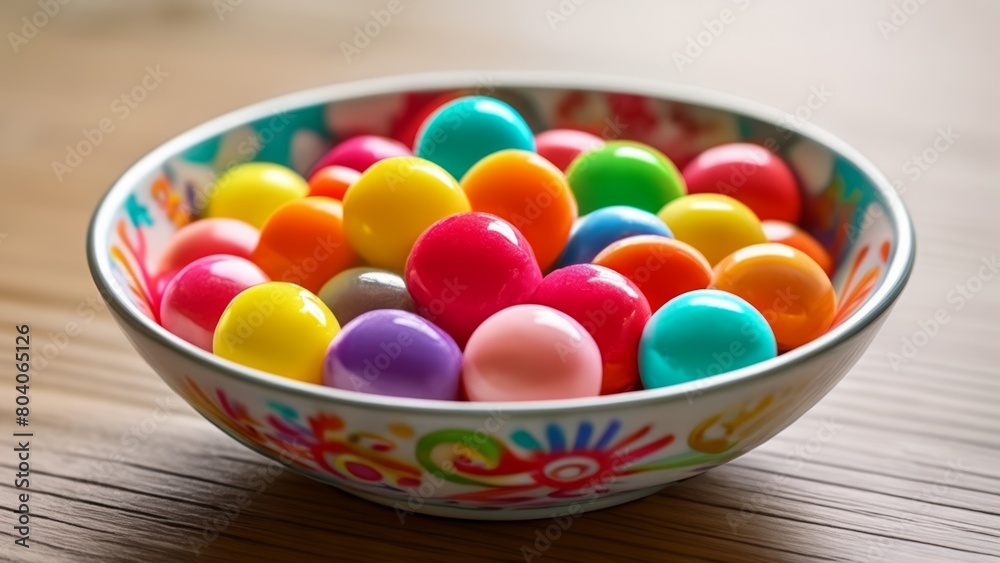 Colorful candy in a vibrant bowl Colorful candy in a vibrant bowl