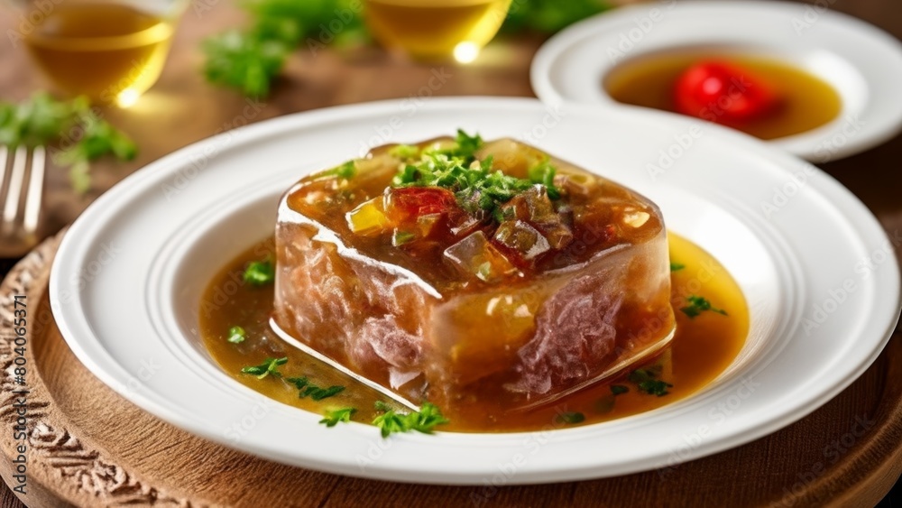 Deliciously prepared meat dish ready to be savored Deliciously prepared meat dish ready to be savored