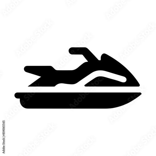 Simplified Monochrome Jet Ski Vector Icon